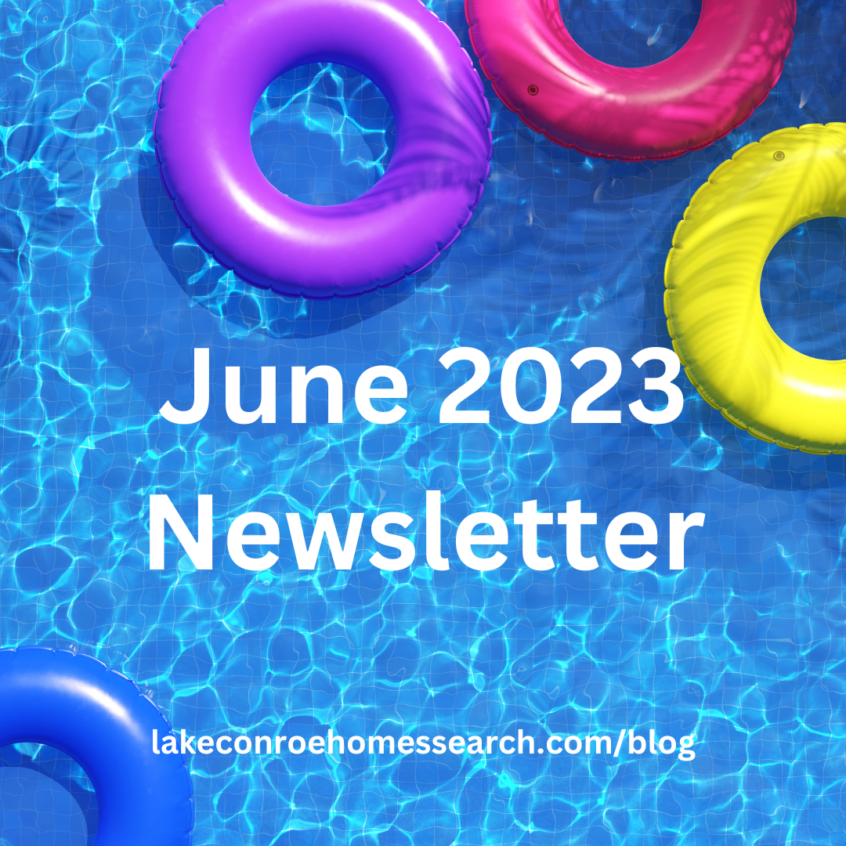 June 2023 Newsletter in the clear pool waters and floats.